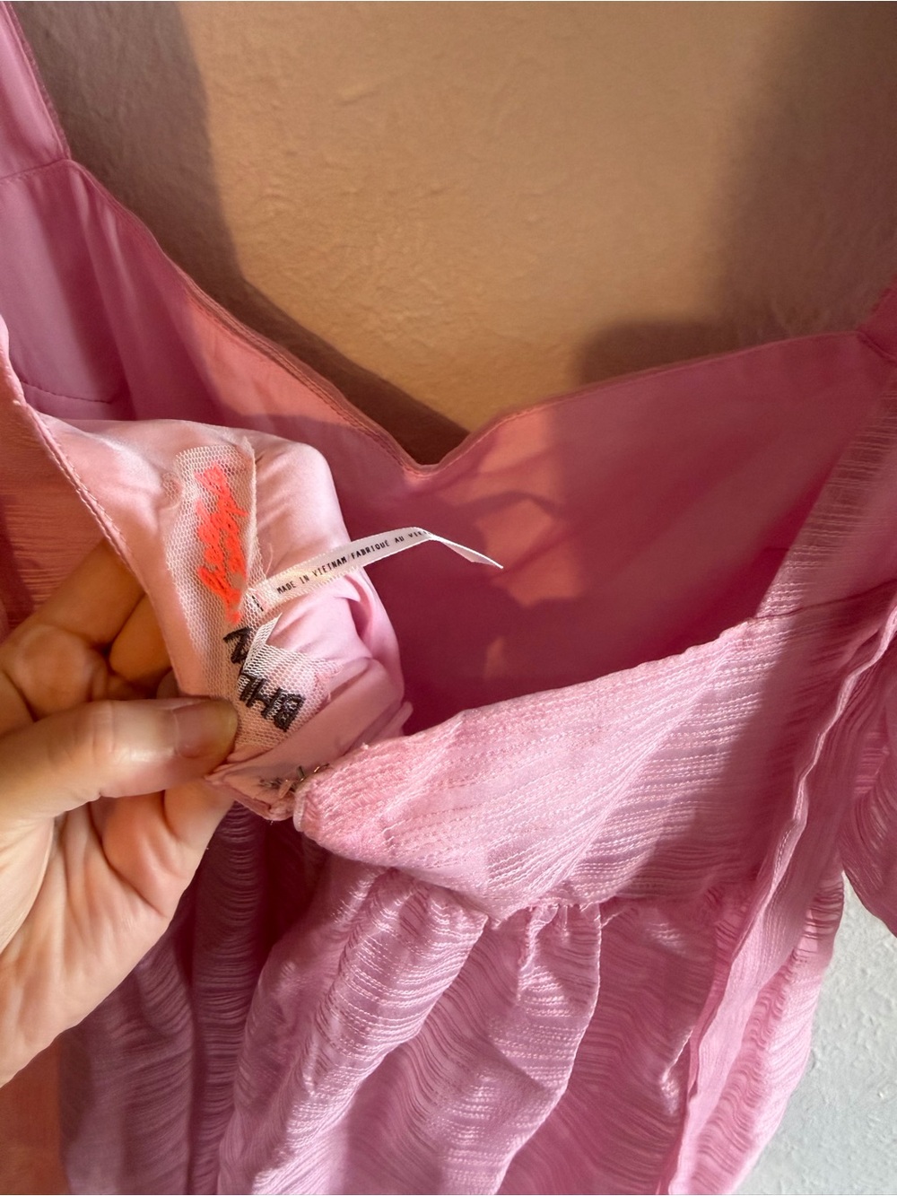 Bhldn x Free people Pink Square-Neck Puff Sleeve Mini Dress - Picture 4 of 6